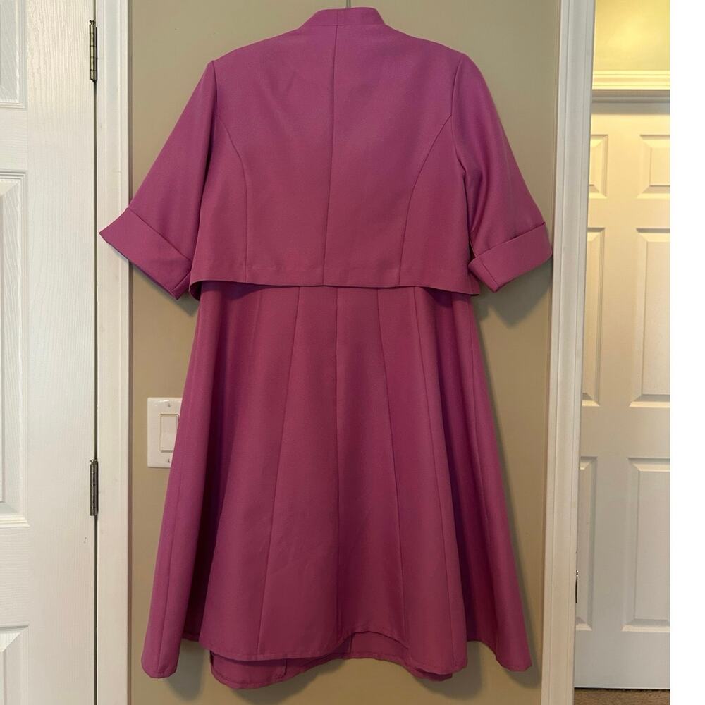 Roaman’s Women’s Plus Size Fit and Flare Suit Dress in Pretty Orchid Size 14W - Picture 2 of 11
